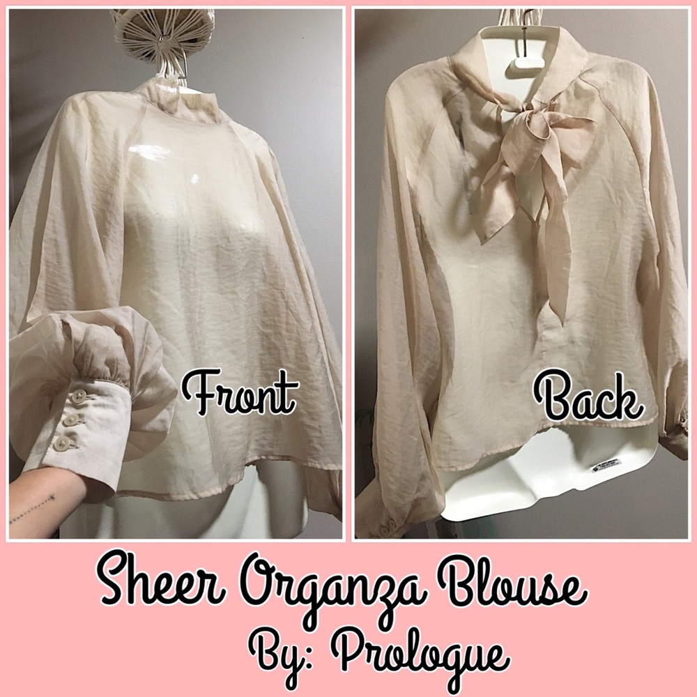 NEW UNWORN Women's Bishop Long Sleeve Organza Blouse - Prologue™